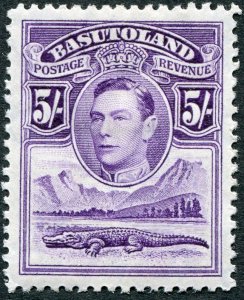 Basutoland 1938 5s violet SG27 unused