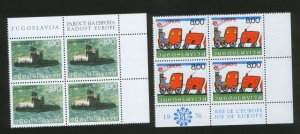 YUGOSLAVIA-MNH- BLOCK OF 4 STAMPS-JOY OF EUROPE-1976.