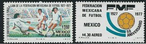 Mexico C534-35 MNH 1977 Soccer (an4035)