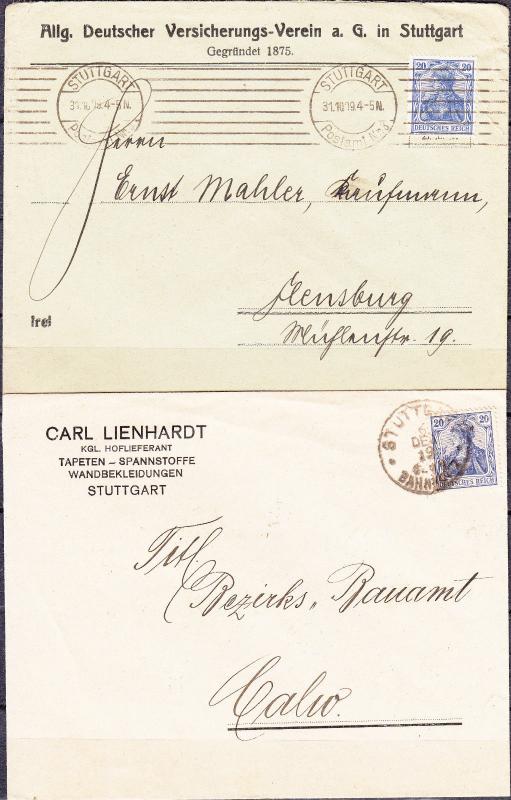 Germany - 1919 20pf Germania as single franking on covers collection (2472)