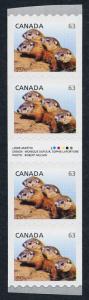 Canada 2692i Gutter Pair Coil Strip MNH Woodchucks 