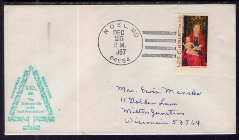 US Christmas Noel,MO 1967 Cover