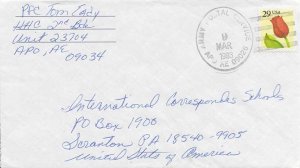 United States A.P.O.'s 29c Tulip 1993  Army Postal Service, APO AE 09026 Wild...