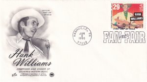 1993, Honoring Hank Williams, Art Craft/PCS, FDC (E11290)