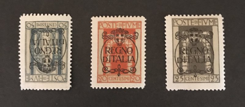 Fiume 1924 #187-88-90 MH SCV $7.20