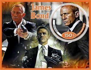 Stamps. Cinema. James Bond 2019 year 6 sheets perforated