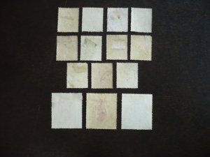 Stamps - India - Scott# 80-86,88,89,91-95 - Used Part Set of 14 Stamps