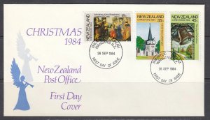 New Zealand Scott 808-10 FDC - 1984 Christmas Issues