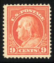 United States, 1910-30 #509 Cat$25, 1917 9c salmon, never hinged, pencil nota...