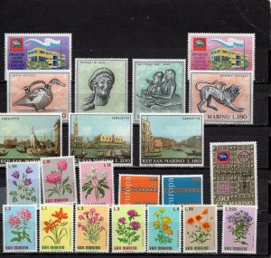 SAN MARINO 1971 COMPLETE YEAR SET OF 22 STAMPS MNH 