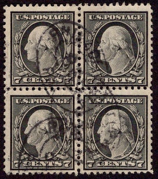 US Stamp #507 6 Cent Washington Block of 4 Used SCV $12.50