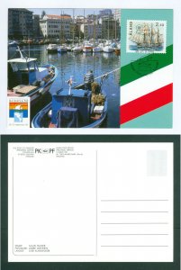 Aland. Card 1992. Genova 92 Italy. Scott # 32. Sail ship.