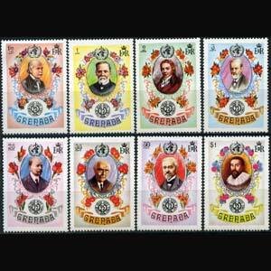 GRENADA 1973 - Scott# 507-14 WHO-Physicians Set of 8 NH