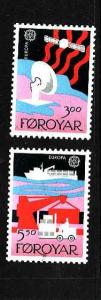 D4-Faroe Is.-Sc#173-4-unused NH set-Europa-1988-