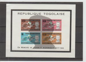 Togo  Scott#  C41  MNH  S/S  w/ Silhouette  (1964 John F. Kennedy)