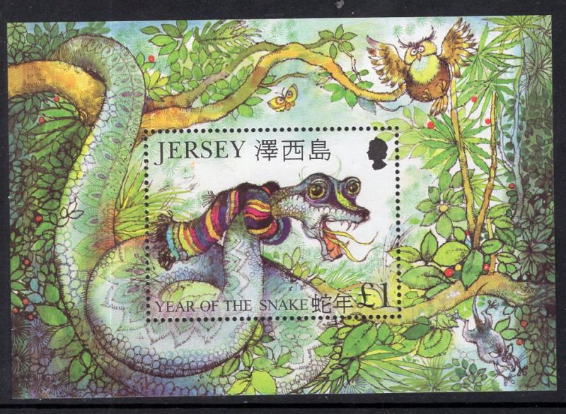 Jersey 974 Year of the Snake Souvenir Sheet MNH VF