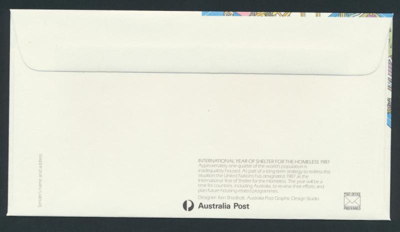 Australia PrePaid Envelope 1987  Int'l Year of Shelter for the Homeless