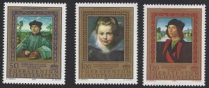 Liechtenstein #817-19 MNH set, paintings from Princes collection, issued 1985