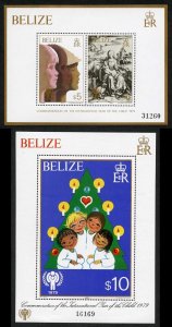 Belize SG MS558/9 1980 Year of the Child Mini Sheets U/M