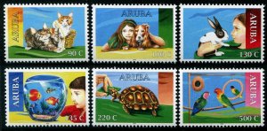 HERRICKSTAMP NEW ISSUES ARUBA Sc.# 609-14 Pets - Dog, Cat, Bird, Etc.