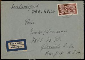 Germany 1950 Saar Europa 200Fr Mi 298 Airmail Cover to the USA 56240