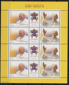 [HipG2147] Angola 2003 Pope John Paul II good sheet very fine MNH value $18