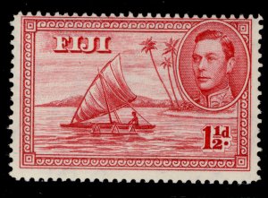 FIJI GVI SG252b, 1½d carmine, LH MINT. Cat £32. PERF 14