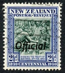 New Zealand Official 1940 SGO145a 21/2d Centennial JOINED ff