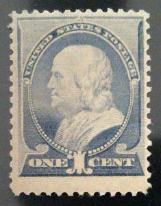 Scott #212 - F/VF - 1c Ultramarine - Franklin - DG HM - Thin - 1887