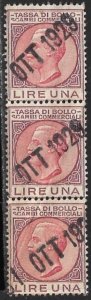 ITALY 1924 1L Tassa Di Bollo Scambi Commerciali Stamp Duty Revenue x3 R51R Used