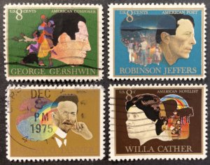 US #1484-1487 Used Set F/VF 8c Gershwin / Jeffers / Tanner / Cather 1973 [R968]