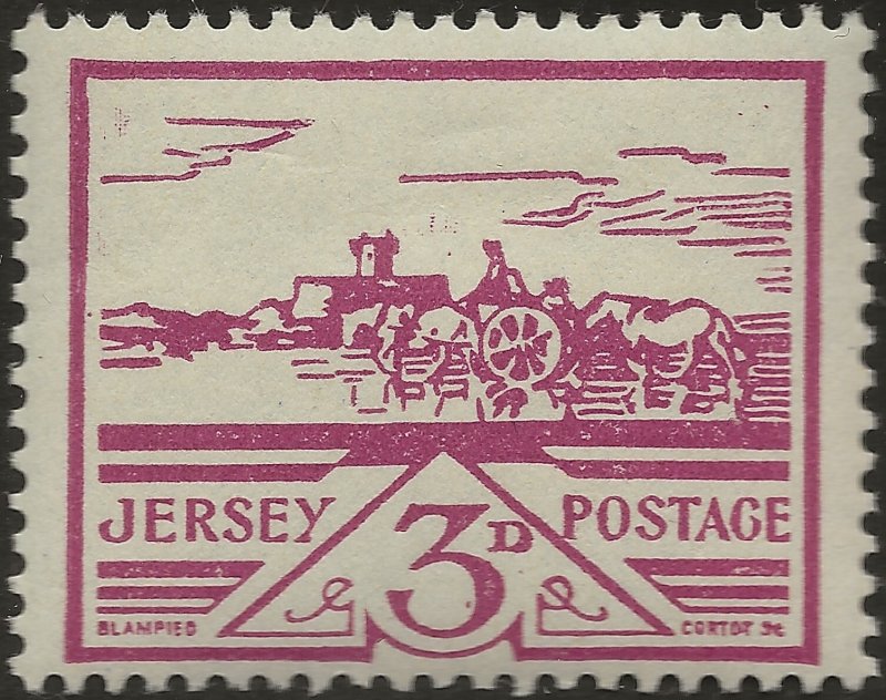 Jersey German Occupation 1943-4 3d violet MINT MNH SG 8