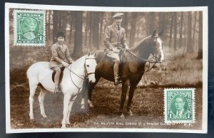 1937 Canada RPPC Postcard cover His Majesty King George VI & Princess Elizabeth