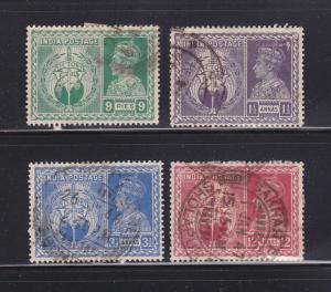 India 195-198 Set U Victory WWII, King George VI (A)