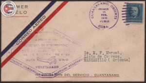 Cuba 1932 First Flight Cover Guantanamo - Manzanillo | Edifil N108 | CU10199