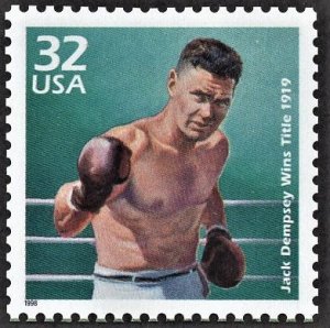 US 3183m MNH VF/XF Jack Dempsey Wins the Title Celebrate the Century 1910