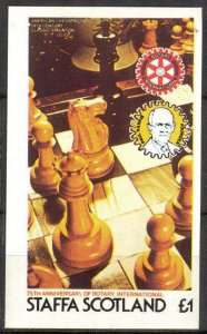 {ST069} Staffa Scotland Chess Rotary S/S 1£ MNH Local