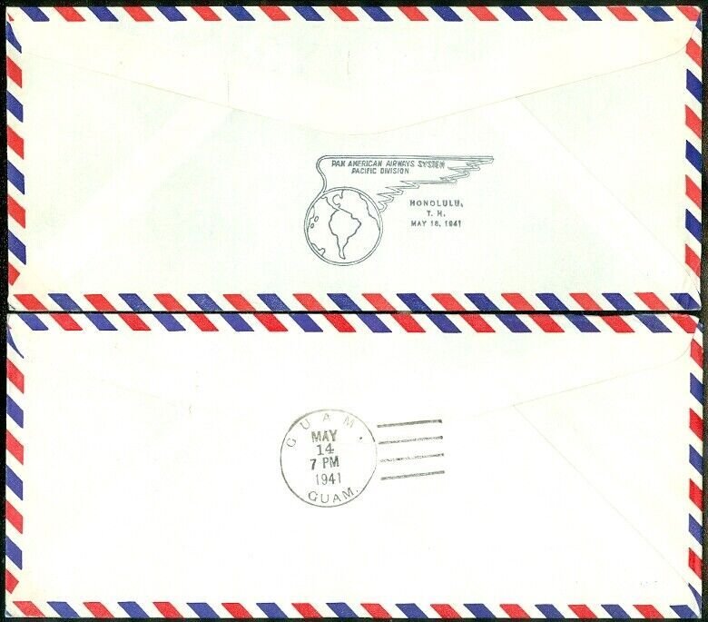 EDW1949SELL : STRAITS SETTLEMENT 4 1941 AirMail First Flight cover to USA & Poss