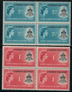 Cayman Is. #151-2* NH  Blocks of 4  CV $5.00