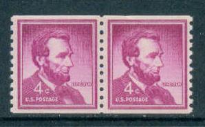 1058 4c Lincoln Fine MNH Pair