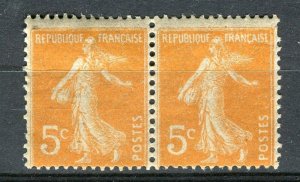 FRANCE; 1920 early Sower issue fine MINT MNH unmounted Shade of 5c. Pair