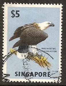 Singapore   69 Used 1963 $5 Bird-White-tailed Sea Eagle
