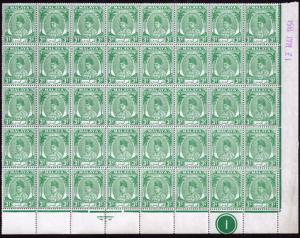 Malaya - Perlis  # 9 Mint VF NH imprint & Dated Block of 40 