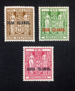 MOMEN: COOK ISLANDS SG #118-120 1936-44 MINT OG LH £188 LOT #68433*