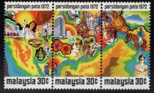 Malaysia Scott 95 MH* stamp strip