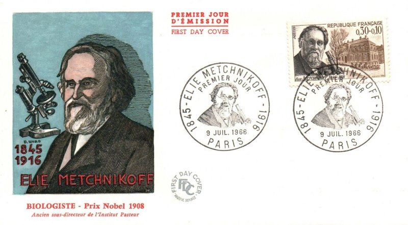 1966 FDC France - Elie Metchnikoff, Biologiste - Prix Nobel 1908 - Paris - F2752