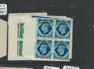 MOROCCO AGENCIES  (P1807B) KGVI ON GB SG165-171   BL OF 4  MNH