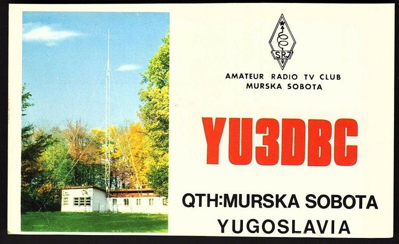 QSL QSO RADIO CARD YU3DBC,,Photo of Antenna,Murska Sobota, Yugoslavia (Q2658)