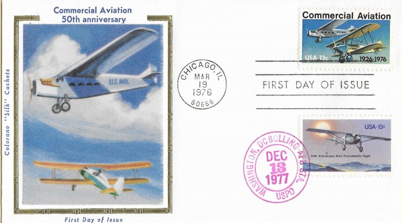 1976 FDC, #1684, 13c Commercial Aviation, Colorano - combo w/1710