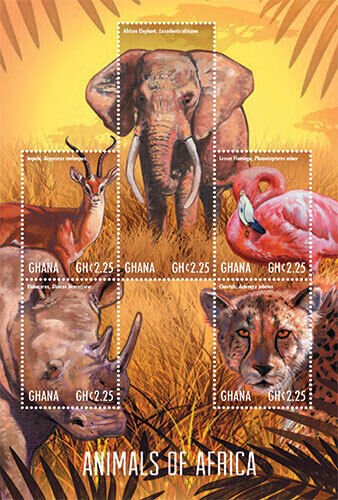 Ghana 2013 - Animals of Africa Elephant - Sheet of 6 stamps - Scott #2760 - MNH